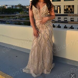 Elegant Beaded Evening Gown